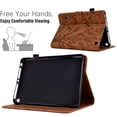thumbnail image 4 of SaniMore Case for Amazon Fire HD 8 & 8 Plus (12th/10th Generation, 2022/2020), PU leather Embossed Tree Auto Sleep/Wake Pen Holder Card Slots Anti-slip Strip Flip Folio Wallet Business Cover, Brown, 4 of 9