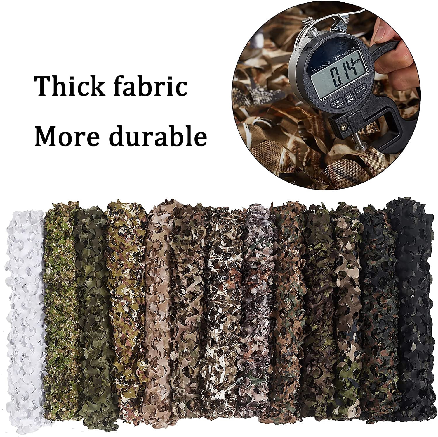 Camo Netting, Bulk Roll Camouflage Netting, Military Hunting Mesh Free Cutting for Hunting Blind Sunshade Shooting Theme Party Decoration