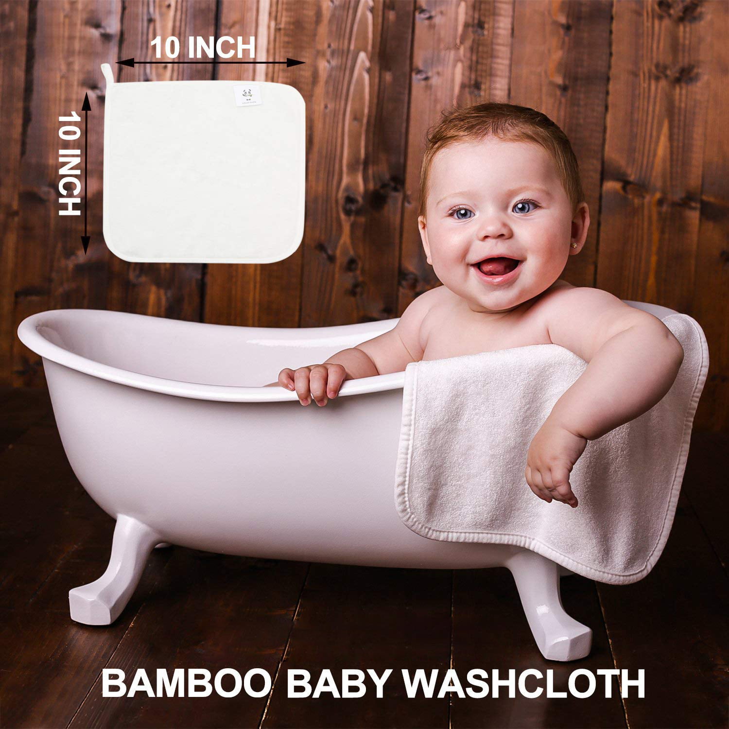 Face Towel for Baby and Adult Baby Washcloths Baby Register Item and Shower Gift Natural Reusable Wipes for Delicate Skin Soft Bamboo Towel Assorted, 6 Pack 