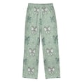thumbnail image 3 of Kids' Pajama Pants Soft Relaxed Fit Sleep Pants Lounge Pants with Pockets Green and Mint Bows Large, 3 of 9