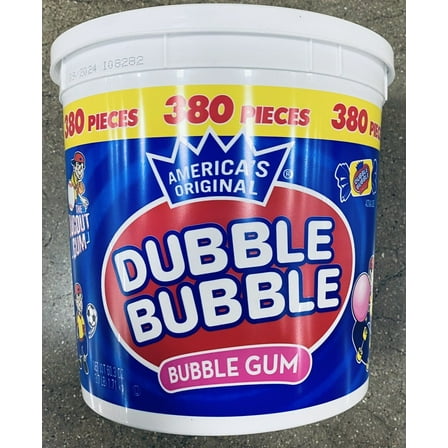 380 Count DUBBLE BUBBLE Original Flavor Bubble Gum 380 Pieces Per Tub. New