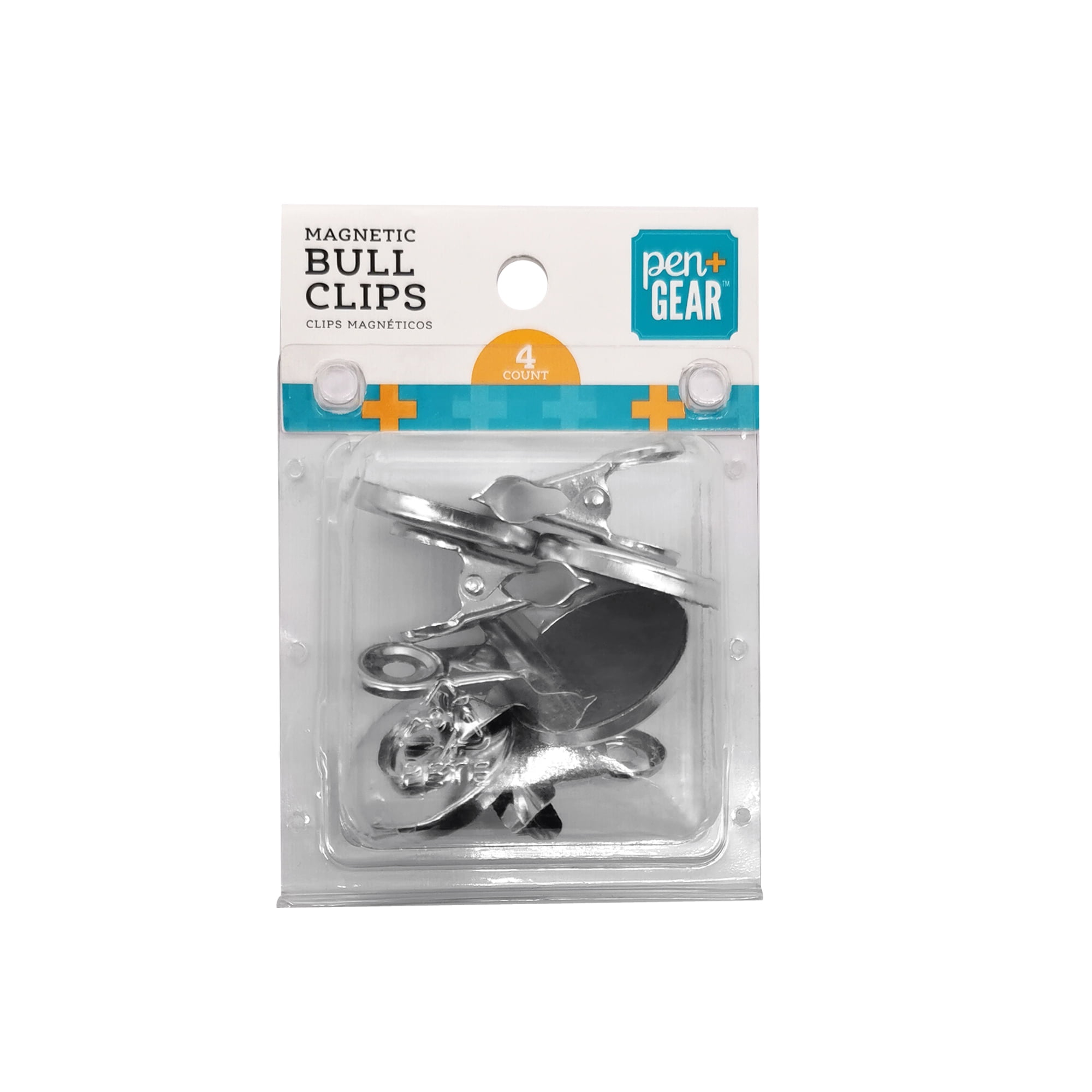 Pen + Gear 30mm Refrigerator Magnet Hook Clips for Photo Displays, Silver Color,4 Counts