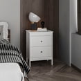 thumbnail image 3 of Tuhome Newcastle Nightstand Two Drawer And Open Shelf, Modern Bedside Table, White, 3 of 5