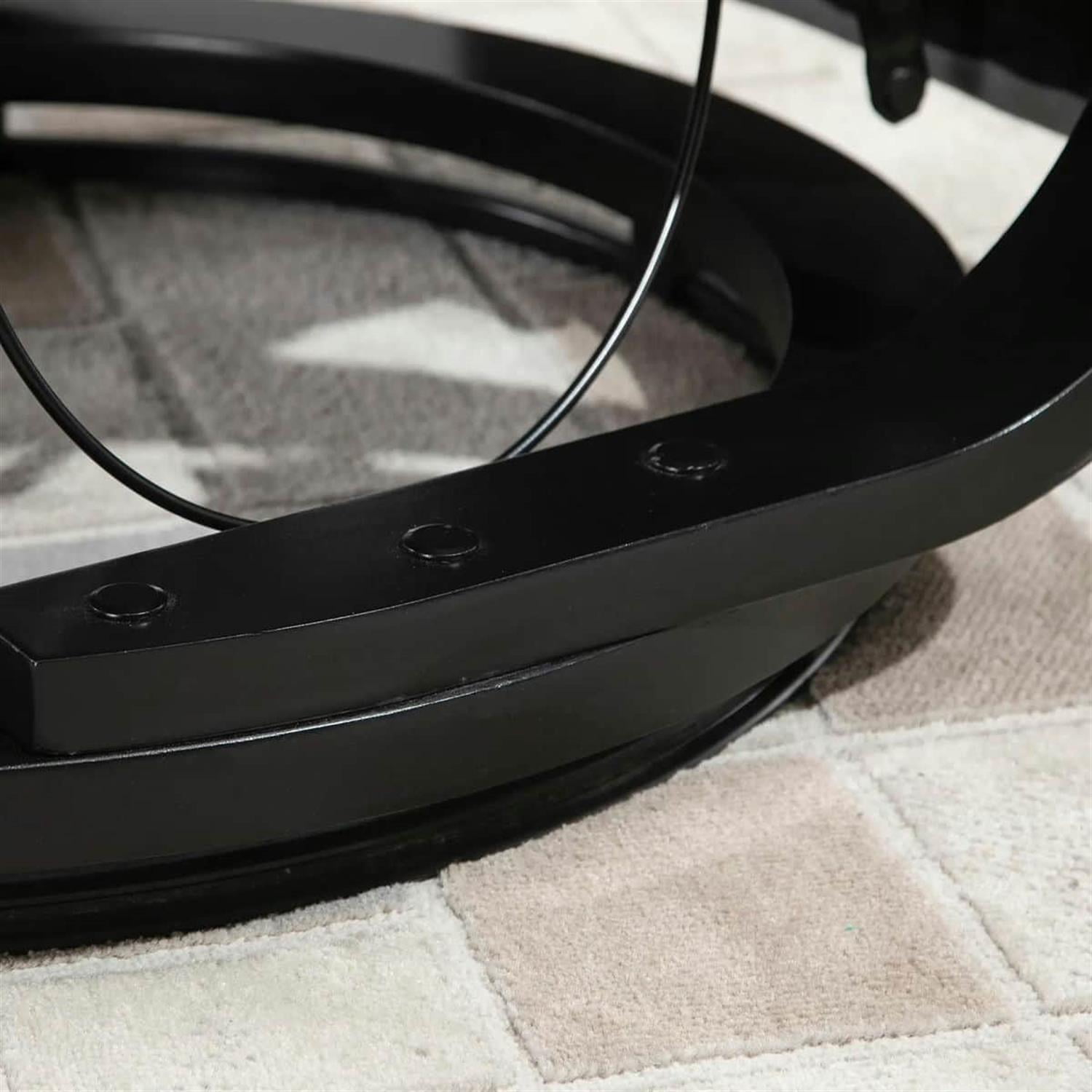 Demi Bonn 41" Faux Leather Recliner, Manual Swivel Armchair with Footrest, Round Base Home Seating, Comfortable Lounge Chair for Living Room, Gray