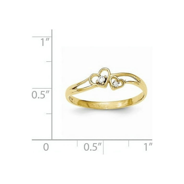 10k Gold CZ Double Heart Ring 10k Gold CZ Double Heart Ring