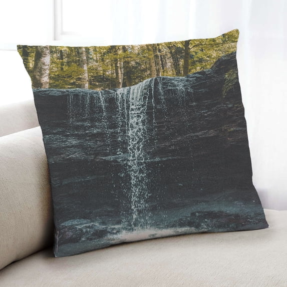 Ahgly Company Earth Waterfall Indoor Throw Pillow, 18 inch by 18 inch