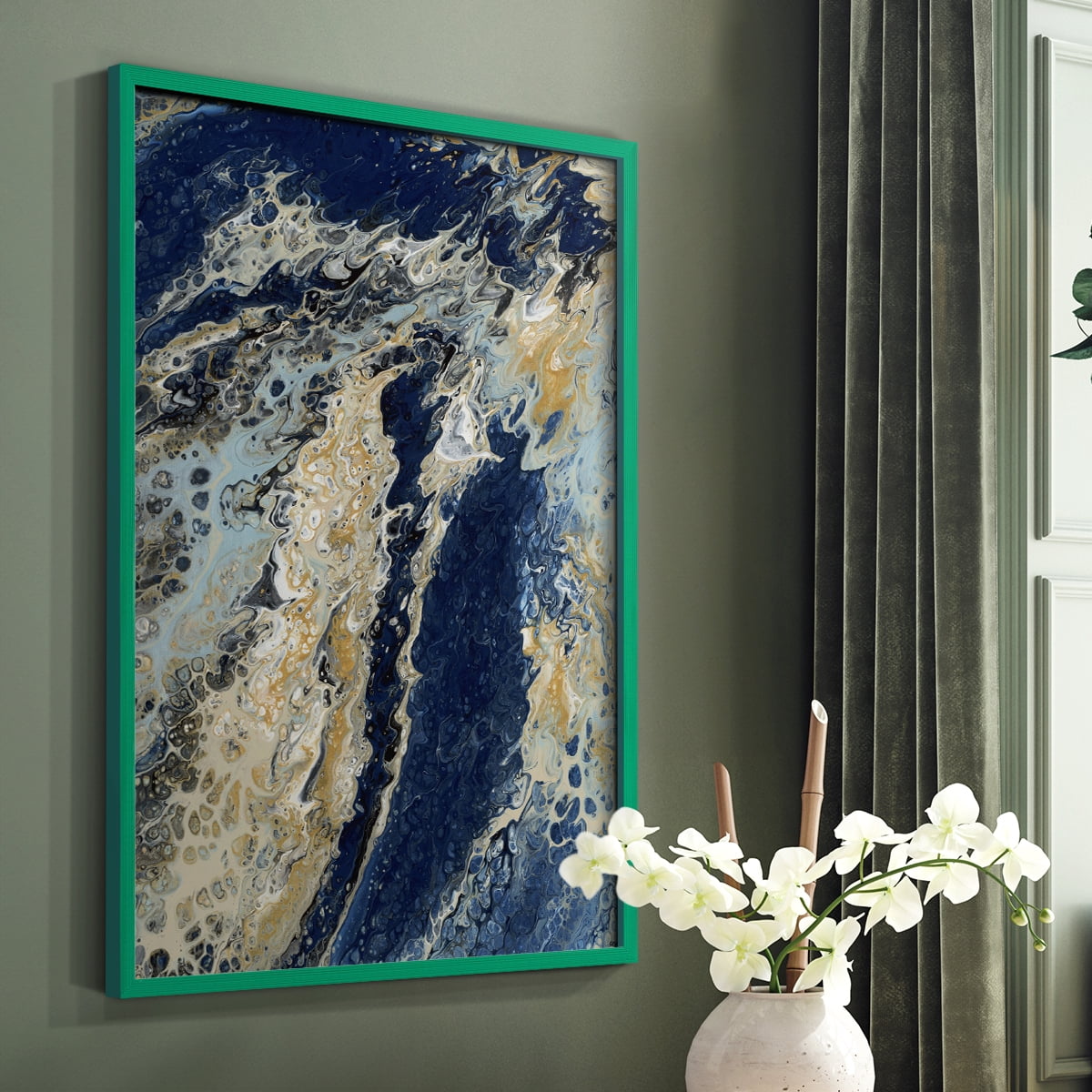 C39 Framed Print in Green Solid Wood Framed Print No Nail Hanging