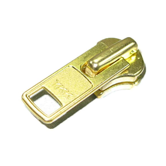 YKK #10 Metal Short Tab Slider Zipper Pull Hardware Gilt - 5 Pack