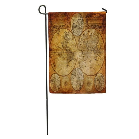 Johanns Garden - KDAGR Old Vintage Map 1746 Johann Baptist Homann 1663 1724 Nurenberg Germany World Garden Flag Decorative Flag House Banner 12x18 inch