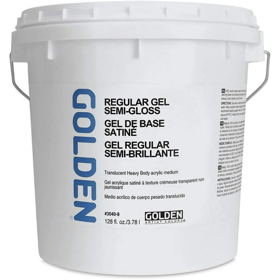 Golden Regular Acrylic Gel Medium - Semi-Gloss, 128 oz tub