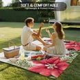 thumbnail image 4 of Christmas Poinsettia Outdoor Rug for Patio/Deck/Porch, Non-Slip Large Area Rug 5 x 7 Ft, Xmas Cardinal Pine Cone Branches Indoor Outdoor Rugs Washable Area Rugs, Reversible Camping Rug Carpet Runner, 4 of 8