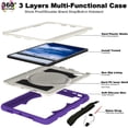 thumbnail image 4 of Rugged Case for iPad Air 11 Inch 2024 A2902/A2899/A2900, Heavy Duty Protection Case with Shoulder Strap + Pencil Holder + 360° Rotating Hand Strap + Kickstand 3 In 1 Cover, Purple, 4 of 11