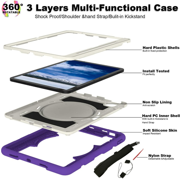 BRAECN Heavy Duty Case For IPad Pro 11" M5/M4 - With Kickstand, Screen Protector & Strap 4 thumbnail image