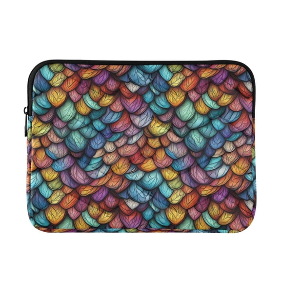 FORMRS 13-13.3 inch Laptop Sleeve Case Soft Carrying Quilted Computer Bag Cover, Vibrant Dragon Scales Pattern
