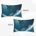thumbnail image 2 of Daiia Ice Blue Ocean Cute Dolphin A Bedding Waterproof Pillow Protector Zippered Queen – Bed Bug Proof Pillow Encasement-14"x20", 2 of 6