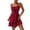 Red, variant on XUNKUSGA Womens Dresses Boho Sleeveless Backless Self Tie Ruffle Mini Dress Solid Color Adjustable Spaghetti Straps Smocked Tiered Flowy Beach Dress,White,S