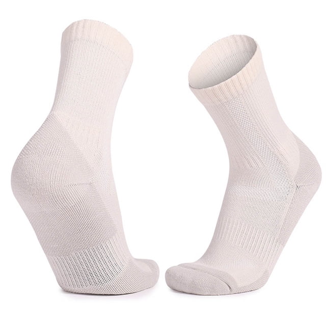 Calcetines de lana de color liso para hombre, para senderismo, deportivos, gruesos y cálidos, de lana, para esquí y nieve, de poliéster.
