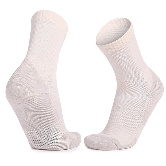 VONCOS Unisex White Crew Socks for Men & Women 8-12, Moisture Wicking Everyday Athletic Socks, Reinforced Heel Toe All-Day Comfort,Size L