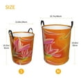 thumbnail image 5 of Balery Orange Flower Psychedelic Round Laundry Basket with Handles Waterproof Freestanding Laundry Hamper for Clothes Toys in the Dorm and Family-Medium, 5 of 8