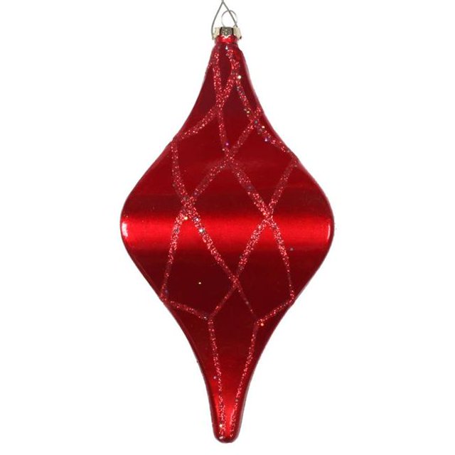 Vickerman MT198403D 8 Po. Ornement Candy Glitter Net Drop Rouge