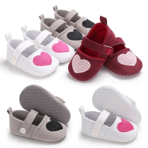 Baby Newborn Toddler Girl Crib Shoes Pram Soft Sole Prewalker Anti-slip Sneakers