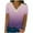 Purple, variant on Wiyuqeen Women's Casual Lace V Neck T-shirts Gradient Color Short Sleeve Blouses 2024 Plus Sized Loose Fit Summer Shirts