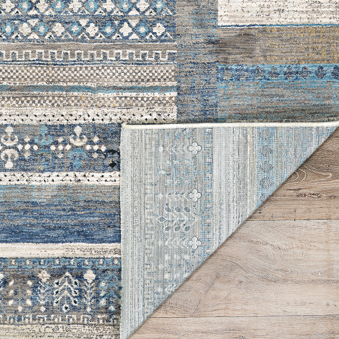 Couristan Nostalgia Serapi Area Rug, Denim-Tawny, 6'6" x 9'6"