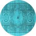 thumbnail image 1 of Ahgly Company Indoor Round Abstract Light Blue Modern Area Rugs, 7' Round, 1 of 4