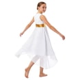 thumbnail image 7 of iiniim Girls Praise Dance Dress Color Block Metallic Liturgical Worship Lyrical Dancewear White 8, 7 of 7