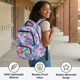 thumbnail image 6 of KUIFORTI Colorful Bow Kids Backpack Girls Bookbag 17 Inch Polyester School Bag with Multiple Storage Pockets for Elementary Middle, 6 of 7