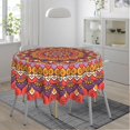 thumbnail image 2 of Mandala Red Vintage Waterproof Picnic Patio Party Round Table Cloth Cover Decorations Fabric 60 Inch Circular Tablecloth for 20-47 Inch Home Dining Room Kitchen Decor, 2 of 6