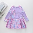 thumbnail image 3 of MEZZALL Summer Girls Long Sleeve Swimwear Sun Rash Guard With Fish Scale Design Swim For Toddler Kids Vacation With Cartoon / Flower Print Beachwear, 3 of 4