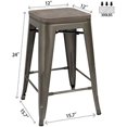Metal Stools IndoorOutdoor Stackable 24 Inches Gun Metal Counter