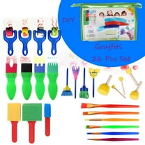 Kids Paint Brushes, 26 PCS Washable Painting Brushes for Toddlers Kids Early Learning Toys Foam Roller Sponge Arts Crafts Gift