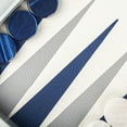 thumbnail image 5 of Manopoulos Minimalist Art Navy Blue 19 inch Leatherette Backgammon Set, 5 of 5