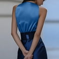 thumbnail image 3 of Ahabrexf Satin Camisole Tops for Women Deep V Neck Spaghetti Straps Summer Casual Top 1 Pc, 3 of 6