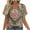 Orange, variant on ZQUUVOU Women's Casual T-Shirt Boho Printing Short Sleeve V-Neck Blouse Orange (M)