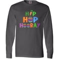 thumbnail image 3 of Inktastic Easter Hip Hop Hooray with Eggs and Carrot Long Sleeve T-Shirt, 3 of 5