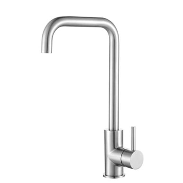 Innovative Kitchen Faucet, Easy Installation Solid Brass Construction Stainless Steel, Swiss Neoperl Aerator, Precise Hot and Cold Water Control, High Arc Spout for Double Sink Single Sink