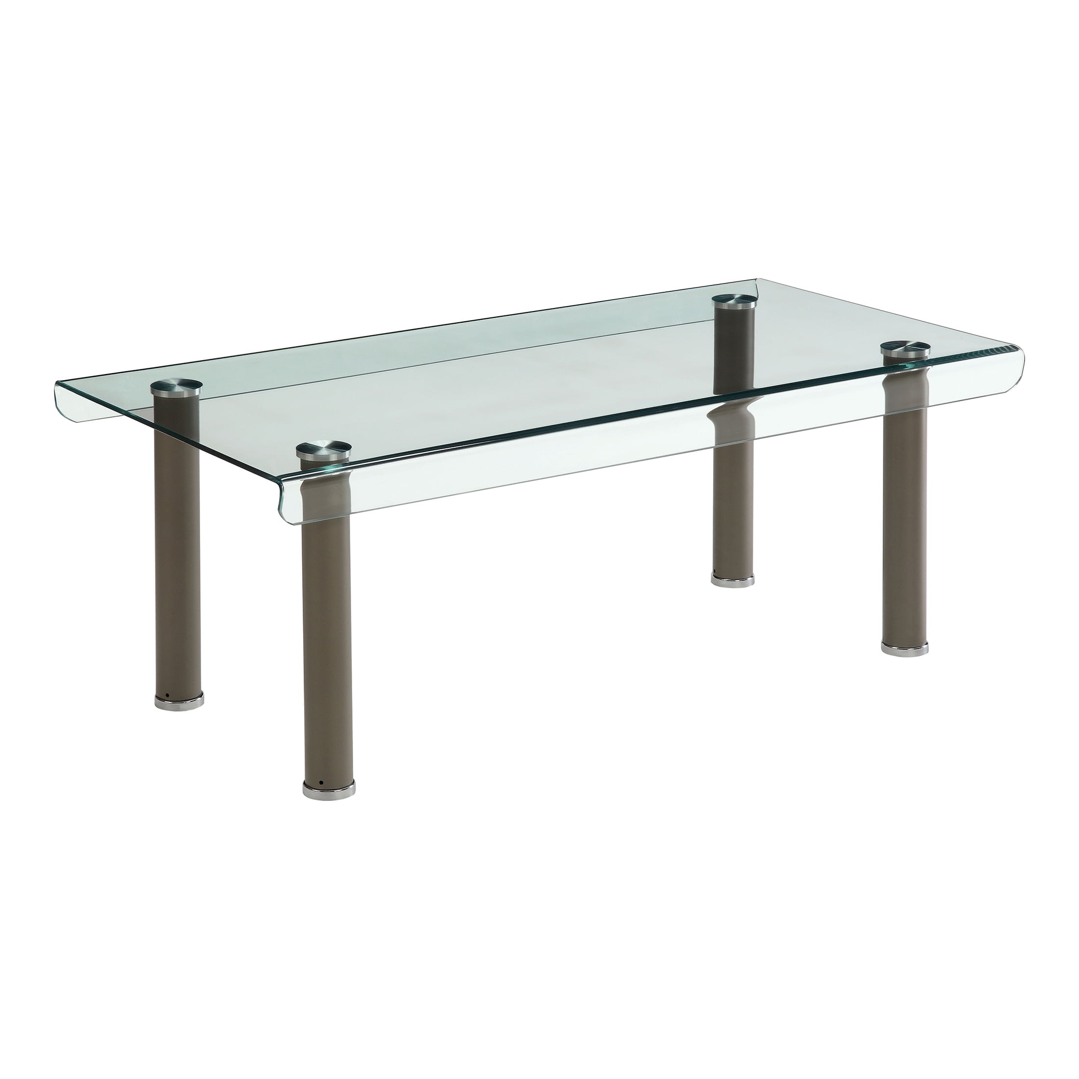 Furniture of America Ramey Glass Top Coffee Table, Champagne