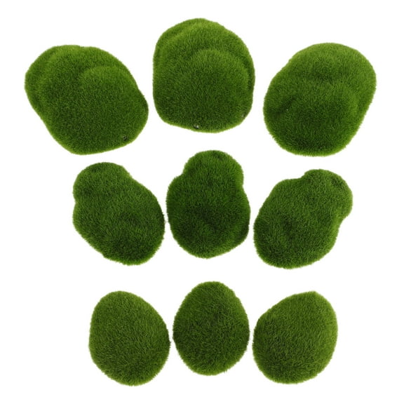 unbranded  50 Pcs Artificial Moss Stone Flocking Plant Pool Decoration Green