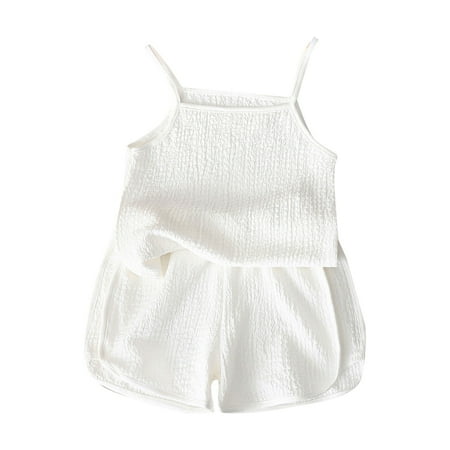 

Summer Thin Children s Sleeveless Camisole + Shorts Fashion Two Piece Set