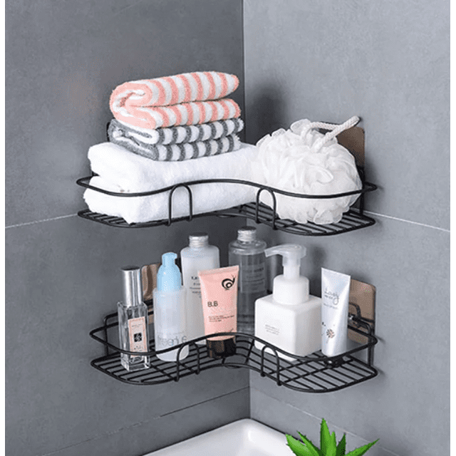 Estante De Metal Para Almacenamiento 2pz Organizador De Baño para Productos Esquinero Facil Instalación
