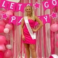 thumbnail image 2 of Pink Doll Themed Let's Go Party Banner Hot Pink Bachelorette Party Decorations Star Shaped Banner Garland Cute Photo Backdrop for Girls Women Bachelorette Birthday Party Decor Supplies, 2 of 8