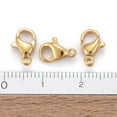 thumbnail image 5 of 10pc 304 Stainless Steel Lobster Claw Clasps Parrot Trigger Clasps Real 24K Gold Plated 10x6x3mm Hole: 1.5mm, 5 of 5