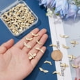 thumbnail image 3 of 80 cuentas espaciadoras sueltas de metal de 4 estilos con diseño de mariposa, libélula y alas de color dorado claro., 3 of 6