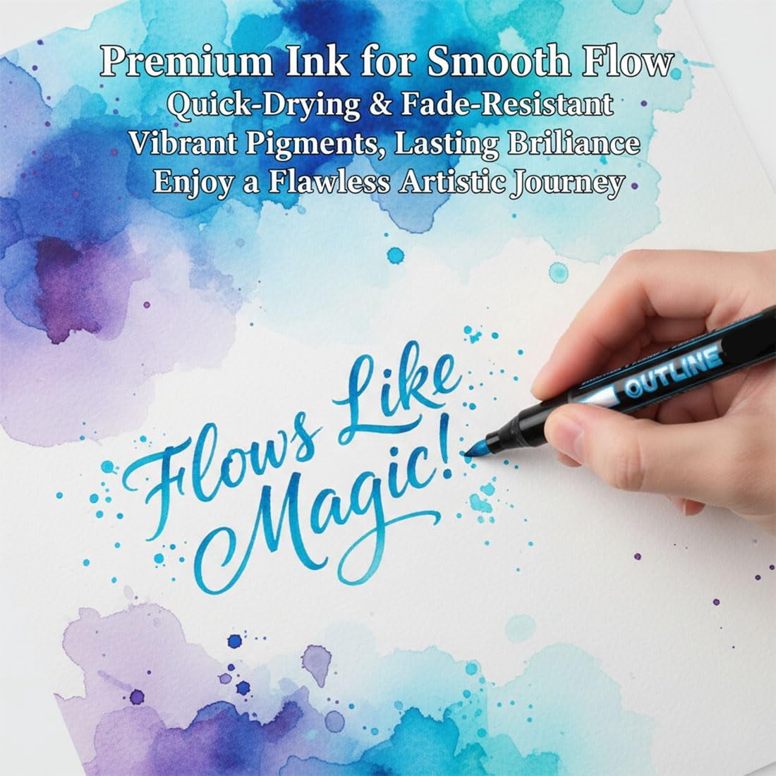 Dreamy Sparkle Dual-Line Contour Pen,8/12/24/36/48/60 Colors Outline Marker,0.08-0.12in Precision Tip,Quick-Dry Ink for Drawing,Coloring & DIY Crafts