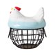 thumbnail image 1 of Cesta para huevos de gallina, frutero con tapa de cerámica con forma de gallina, cesta decorativa para guardar huevos. Azul negro, 1 of 9