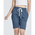 thumbnail image 2 of Real Essentials 3 Pack: Womens Cotton French Terry 9" Bermuda Short Pockets-Casual Lounge Athletic (Available in Plus), 2 of 6