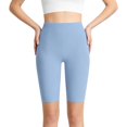 thumbnail image 2 of Shorts for Women JIANLAI High Waist Solid Biker Shorts, Stretch Knee‑Length Athletic Workout Shorts, Soft Breathable Active Bottoms For Gym Fitness Cycling Jogging Lounging, 2 of 6